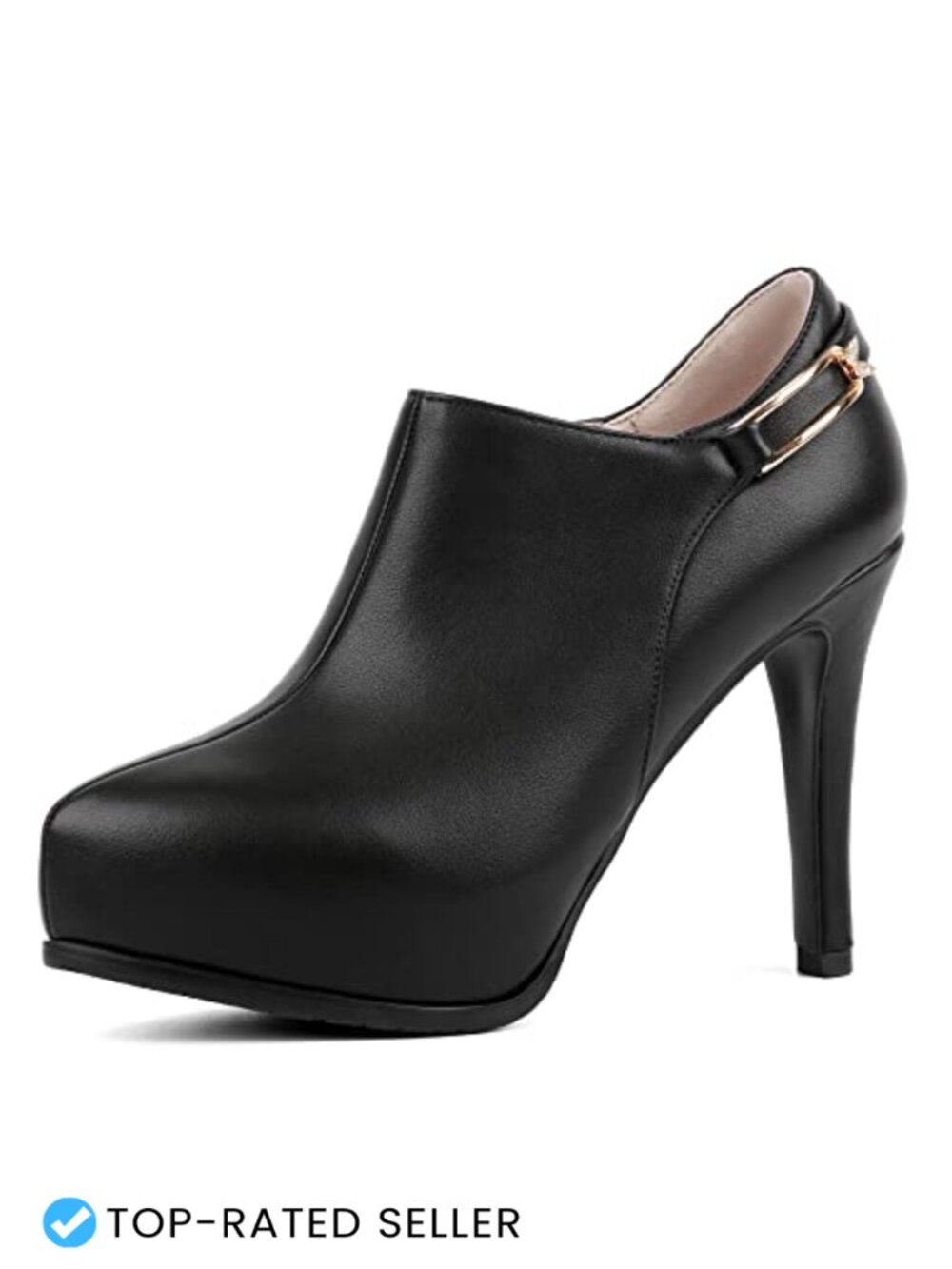 Platform Stiletto High Heel Ankle Booties PU Side Zip Thin Heels Pumps